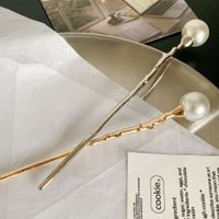 Elegant Lady Geometric Imitation Pearl Alloy Plating Hairpin main image 3