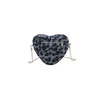 Women's Plush Leopard Streetwear Heart-shaped Zipper Crossbody Bag sku image 2