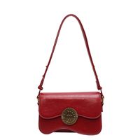 Women's All Seasons Pu Leather Solid Color Streetwear Square Lock Clasp Shoulder Bag sku image 4