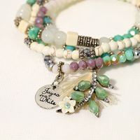 Vintage Style Ethnic Style Letter Color Block Leaves Mixed Materials Beaded Unisex Bracelets main image 5