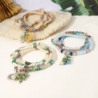 Vintage Style Ethnic Style Letter Color Block Leaves Mixed Materials Beaded Unisex Bracelets main image 1
