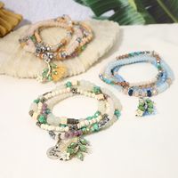 Vintage Style Ethnic Style Letter Color Block Leaves Mixed Materials Beaded Unisex Bracelets main image 2