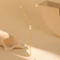 Sweet Simple Style Solid Color Imitation Pearl Copper Plating Gold Plated Necklace main image 3