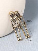 1 Pair Retro Cool Style Skull Copper Alloy Earrings main image 6