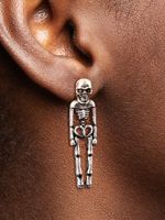 1 Pair Retro Cool Style Skull Copper Alloy Earrings main image 5