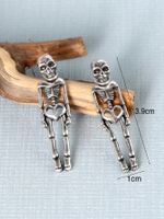 1 Pair Retro Cool Style Skull Copper Alloy Earrings main image 3
