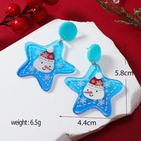 Wholesale Jewelry Cartoon Style Snowman Arylic Painted Drop Earrings main image 6