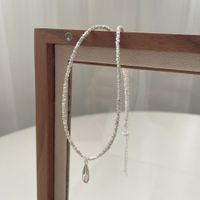 Glam Einfacher Stil Wassertropfen Sterling Silber Halskette Mit Anhänger In Masse main image 5