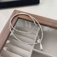 Glam Einfacher Stil Wassertropfen Sterling Silber Halskette Mit Anhänger In Masse sku image 1