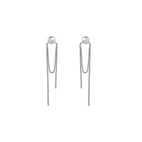 1 Pair Simple Style Solid Color Tassel Plating Stainless Steel Drop Earrings main image 5