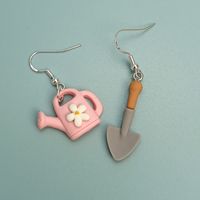 Wholesale Jewelry Novelty Pastoral Watering Pot Shovel Plastic Ear Hook sku image 1