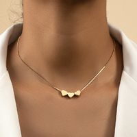 Einfacher Stil Pendeln Herzform Legierung Überzug 14 Karat Vergoldet Frau Halskette main image 1