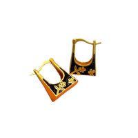 1 Pair Vintage Style Flower Enamel Copper Hoop Earrings main image 3