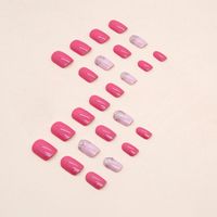 Sweet Simple Style Solid Color Abs Plastic Nail Patches 1 Set main image 5