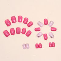 Sweet Simple Style Solid Color Abs Plastic Nail Patches 1 Set main image 4