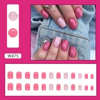 Sweet Simple Style Solid Color Abs Plastic Nail Patches 1 Set main image 3