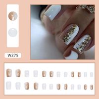 Sweet Color Block Abs Plastic Nail Patches 1 Set sku image 1