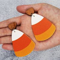 Wholesale Jewelry Casual Simple Style Color Block Pu Leather Drop Earrings main image 1