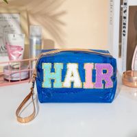 Cute Solid Color Pvc Cylindrical Makeup Bags sku image 1
