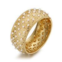Élégant Luxueux Couleur Unie Alliage Placage Incruster Perles Artificielles Femmes Bracelet main image 3