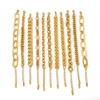 Hip-Hop Punk Classic Style Solid Color Stainless Steel 18K Gold Plated Bracelets In Bulk main image 2