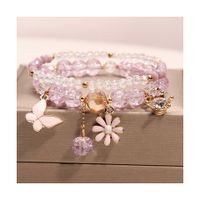 Elegant Butterfly Artificial Crystal Inlay Artificial Gemstones Women's Bracelets sku image 2