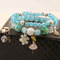 Elegante Señora Forma De Corazón Gato Cristal Artificial Mujeres Pulsera sku image 10