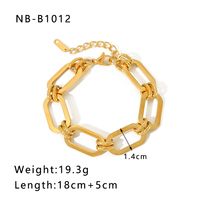 Hip-Hop Punk Classic Style Solid Color Stainless Steel 18K Gold Plated Bracelets In Bulk sku image 19