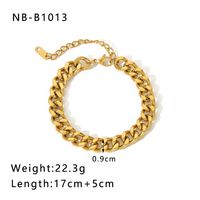 Hip-Hop Punk Classic Style Solid Color Stainless Steel 18K Gold Plated Bracelets In Bulk sku image 4