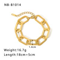 Hip-Hop Punk Classic Style Solid Color Stainless Steel 18K Gold Plated Bracelets In Bulk sku image 18