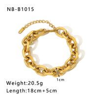 Hip-Hop Punk Classic Style Solid Color Stainless Steel 18K Gold Plated Bracelets In Bulk sku image 3