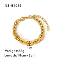 Hip-Hop Punk Classic Style Solid Color Stainless Steel 18K Gold Plated Bracelets In Bulk sku image 20