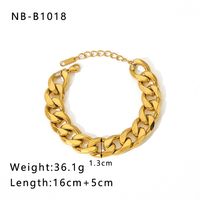 Hip-Hop Punk Classic Style Solid Color Stainless Steel 18K Gold Plated Bracelets In Bulk sku image 9