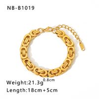 Hip-Hop Punk Classic Style Solid Color Stainless Steel 18K Gold Plated Bracelets In Bulk sku image 15