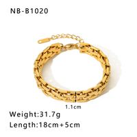 Hip-Hop Punk Classic Style Solid Color Stainless Steel 18K Gold Plated Bracelets In Bulk sku image 22