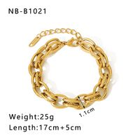 Hip-Hop Punk Classic Style Solid Color Stainless Steel 18K Gold Plated Bracelets In Bulk sku image 16