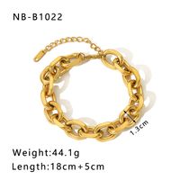 Hip-Hop Punk Classic Style Solid Color Stainless Steel 18K Gold Plated Bracelets In Bulk sku image 19