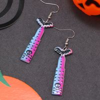 Wholesale Jewelry Retro Letter Skull Arylic Painted Drop Earrings main image 7