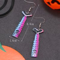 Wholesale Jewelry Retro Letter Skull Arylic Painted Drop Earrings sku image 3