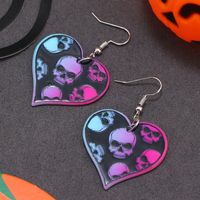 Wholesale Jewelry Retro Letter Skull Arylic Painted Drop Earrings main image 4
