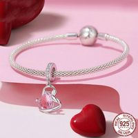 Sweet Heart Shape Sterling Silver Plating Inlay Glass Zircon Charms main image 3