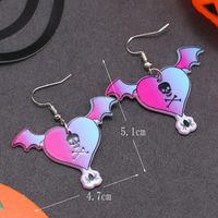 Wholesale Jewelry Retro Letter Skull Arylic Painted Drop Earrings sku image 7
