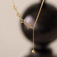 304 Stainless Steel 18K Gold Plated Elegant Simple Style Plating Star Necklace main image 5