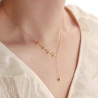 304 Stainless Steel 18K Gold Plated Elegant Simple Style Plating Star Necklace main image 3