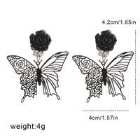 1 Pair Vintage Style Exaggerated Simple Style Rose Butterfly Hollow Out Alloy Ear Cuffs main image 5