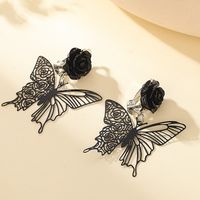 1 Pair Vintage Style Exaggerated Simple Style Rose Butterfly Hollow Out Alloy Ear Cuffs main image 3