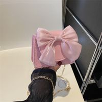 Women's Pu Leather Solid Color Bow Knot Streetwear Square Flip Cover Crossbody Bag main image 4