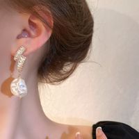 Wholesale Jewelry Lady Irregular Alloy Artificial Diamond Inlay Drop Earrings main image 4