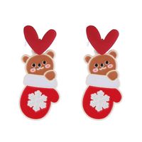 Wholesale Jewelry Cartoon Style Christmas Tree Santa Claus Alloy Plating Drop Earrings main image 5