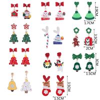 Wholesale Jewelry Cartoon Style Christmas Tree Santa Claus Alloy Plating Drop Earrings main image 2